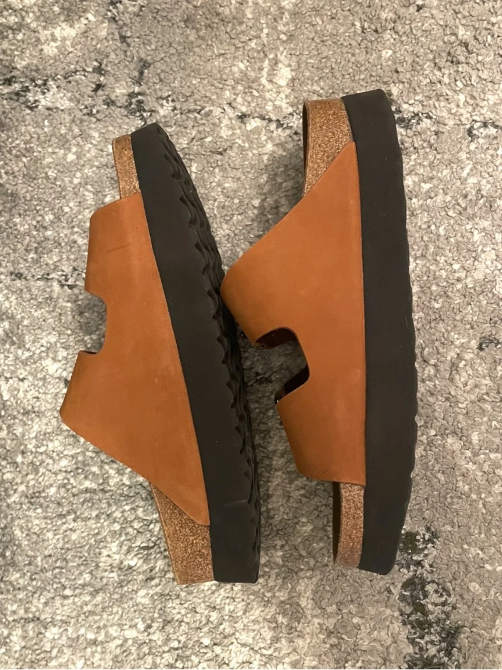 Birkenstock Papillio Arizona Flex Platform Nubuck Leather Pecan Size 40 (9-9.5)